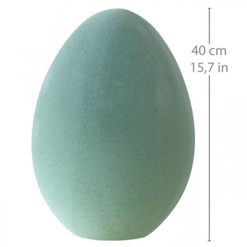 Floristik24 Velikonoční vajíčko velké šedo-zelené vajíčko zelené velikonoční dekorace vločkovaná 40cm