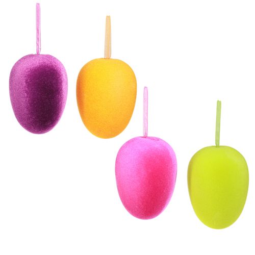 Floristik24 Velikonoční vajíčka na zavěšení Zelená Žlutá Růžová Berry 11cm 4 ks