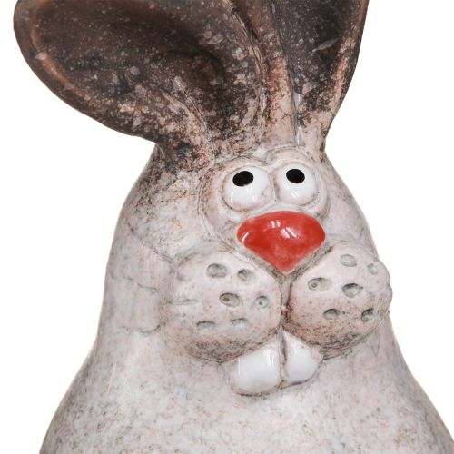 položky Velikonoční zajíček keramický králík sedící hnědobílý 13x12x18cm