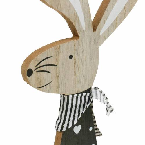 položky Velikonoční zajíček černobílý Velikonoční dekorace sada 2 figurek dřevěného zajíčka
