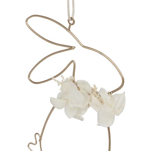 Floristik24 Velikonoční zajíčci na zavěšení kovové květiny zlatí 10×14,5cm 4 ks