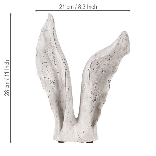 Floristik24 Dekorace velikonočního zajíčka Králičí uši šedá/bílá Shabby Chic V29cm