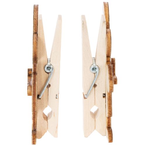 položky Dekorativní sponky s velikonočním zajíčkem, růžovo-bílé dřevěné velikonoční ozdoby, 7,5 cm, 4 kusy