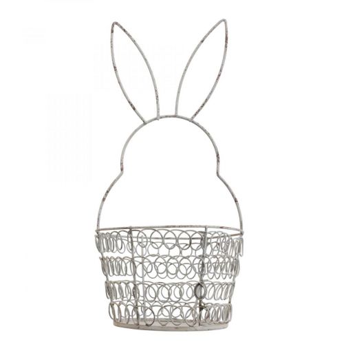 Floristik24 Velikonoční košík drátěný košík Easter Bunny Shabby Ø12cm V26,5cm