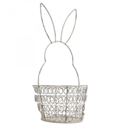 položky Velikonoční košík drátěný košík Velikonoční zajíček Shabby Ø12cm V26,5cm