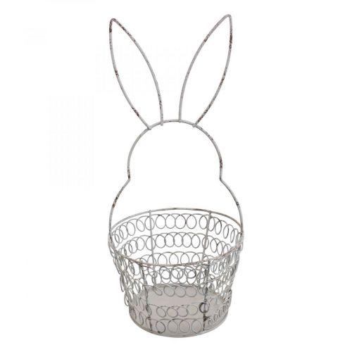 položky Velikonoční košík drátěný košík Easter Bunny Shabby Ø12cm V26,5cm