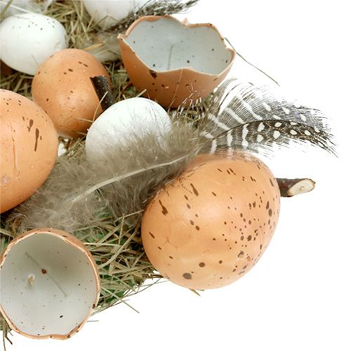 položky Velikonoční věnec s vejci Ø24cm přírodní, bílý