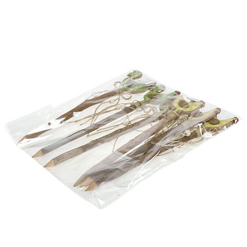 Floristik24 Velikonoční zátka kuřecí žlutá, zelená 8cm L36cm 6ks