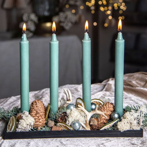 PURE Taper Candles Green Emerald Wenzel Candles 250/23mm 4ks