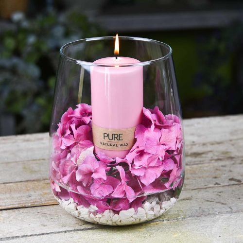 položky Stojanová svíčka PURE 130/70 Růžová dekorativní svíčka trvale udržitelný přírodní vosk