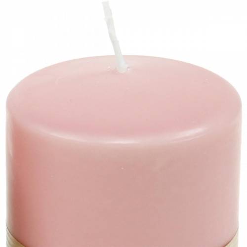 Stojanová svíčka PURE 90/70 růžová přírodní vosková svíčka udržitelná dekorace na svíčku