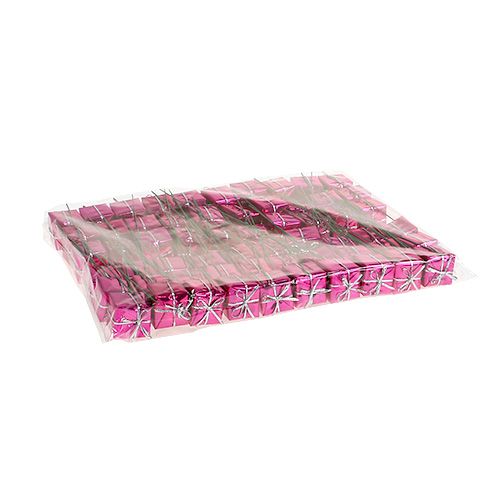 Floristik24 Balíček 2,5cm na drátě Růžový 60ks