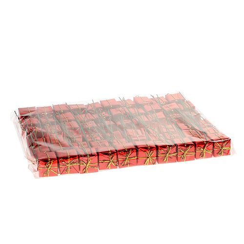 Floristik24 Balení na drátě 2,5cm červená 60ks