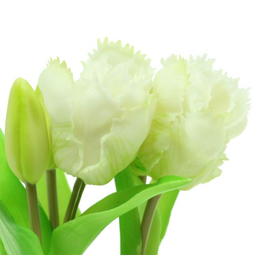Floristik24 Papoušek tulipán v květináči bílý Real-Touch 23cm