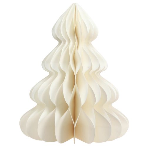 Floristik24 Papírový vánoční stromeček v bílé barvě se třpytkami Ø48cm H60cm
