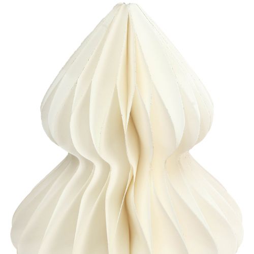 Floristik24 Papírový vánoční stromeček v bílé barvě se třpytkami Ø48cm H60cm