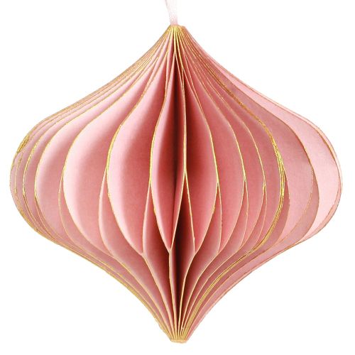 položky Papírové vánoční ozdoby cibule růžová meruňka Ø8cm 4 ks