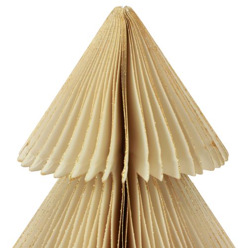 položky Papírová vánoční stromeček papírová vánoční stromeček krémově zlatá V30cm