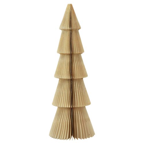 Floristik24 Papírový vánoční stromeček papírový vánoční stromeček krémový, zlatý V60cm