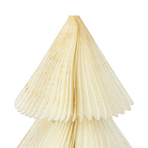 Floristik24 Papírový vánoční stromeček Papírový vánoční stromeček Bílé zlato H30cm