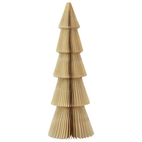 položky Papírový vánoční stromeček malý krémově zlatý V30cm