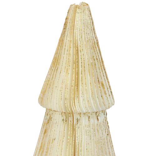 Floristik24 Papírový vánoční stromeček Small White Gold H30cm
