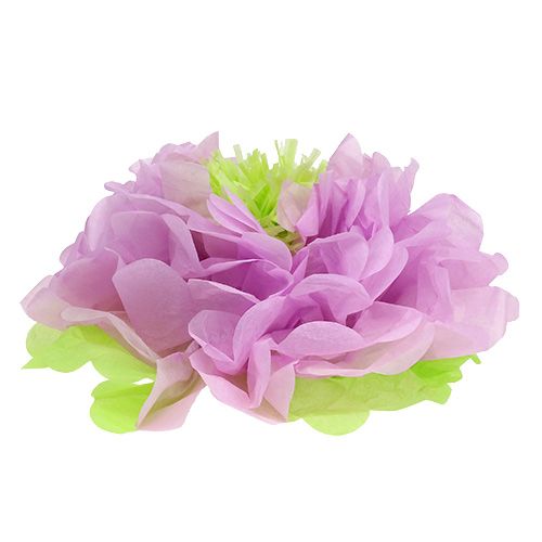 Floristik24 Papírová květina Ø28cm na zavěšení zelenofialová