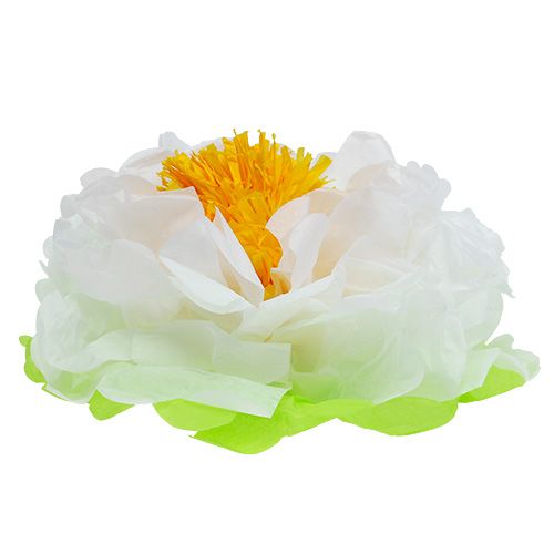 Floristik24 Papírová květina Ø28cm na zavěšení zeleno-bílá