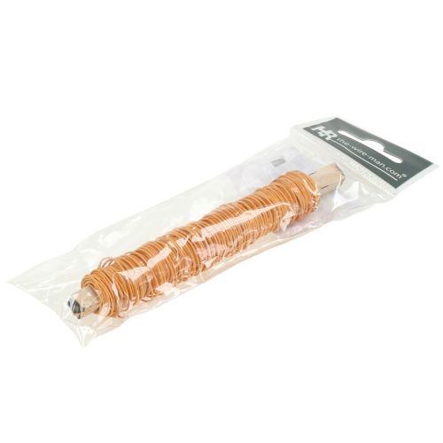 Floristik24 Papírová šňůra omotaná drátem Ø0,8mm 22m Oranžová