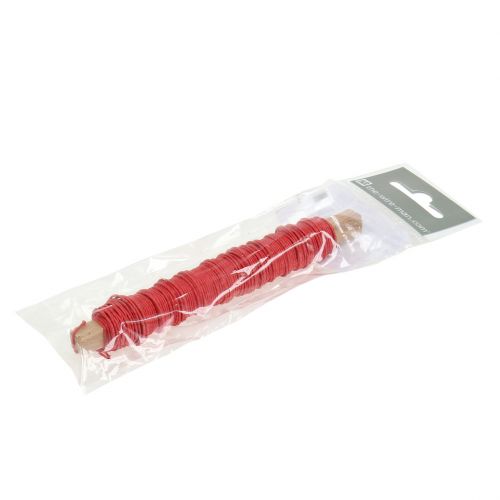 položky Papírový drát omotaný Ø0,8mm 22m červený