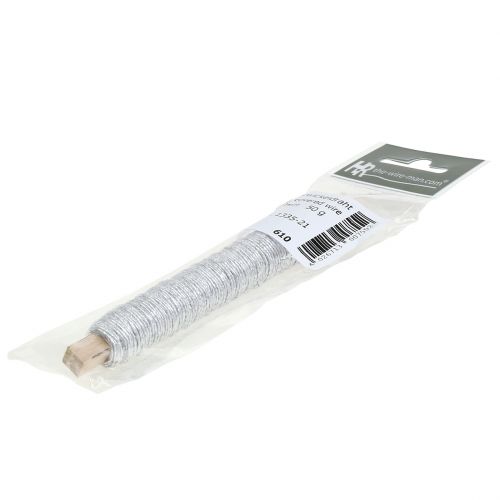 položky Papírová šňůra omotaná drátem Ø0,8mm 22m stříbrná