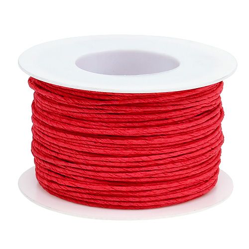 Papírová šňůra drát omotaný Ø2mm 100m červená
