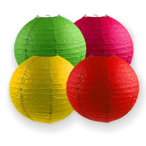 Floristik24 Barevné papírové lucerny Ø30cm 4 ks