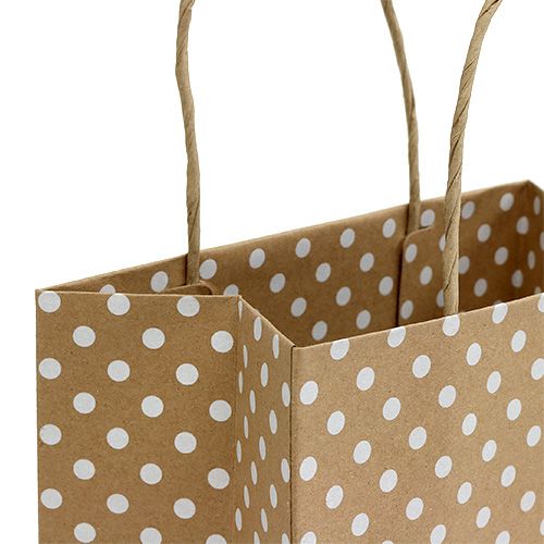Floristik24 Papírový sáček tečky 20cm x 25cm přírodní 6ks