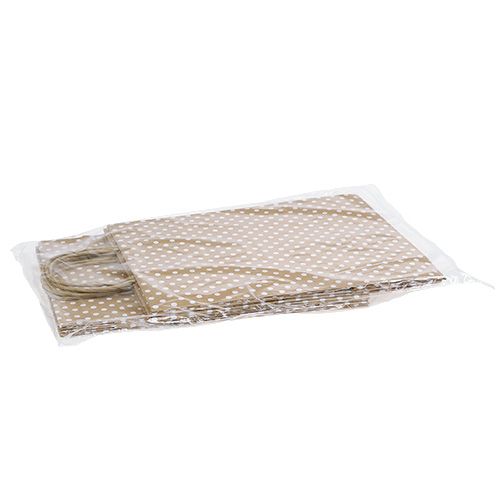 Floristik24 Papírový sáček tečky 20cm x 25cm přírodní 6ks