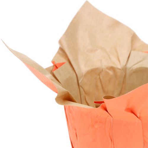 Floristik24 Květináč papírový oranžový / červený Ø8cm 12ks