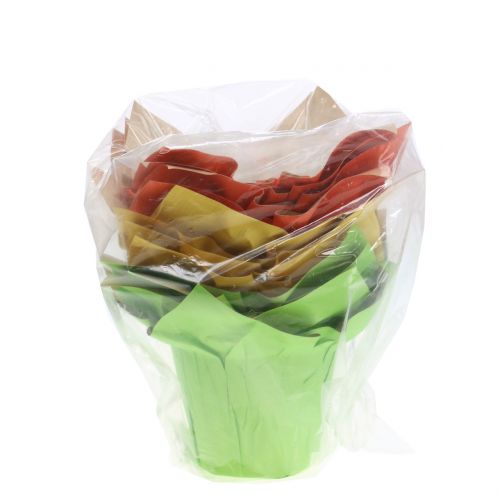 Floristik24 Papírové květináče zelené, oranžové, žluté Ø12cm 12ks