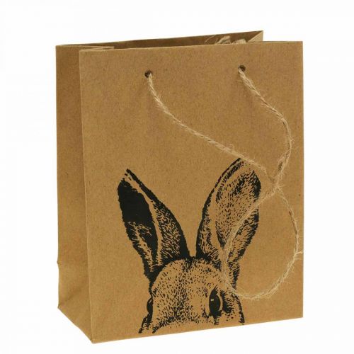 Dárková taška Velikonoční papírová taška zajíček hnědá 16×6,5×20cm 6ks