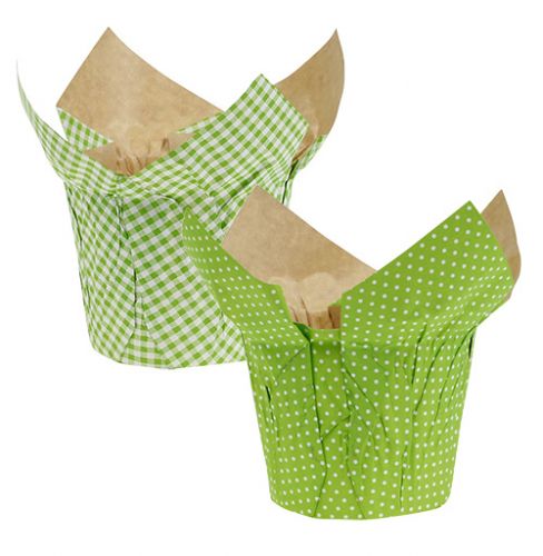 Papírový hrnec Ø12cm V9cm zelený zadek. 8ks