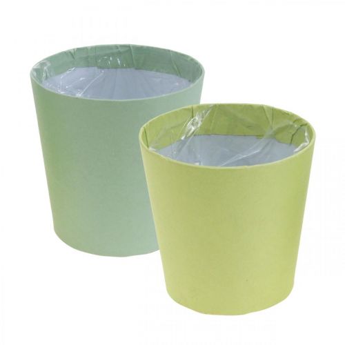 Floristik24 Papírový květináč, květináč, květináč modrý/zelený Ø11cm H10cm 4ks