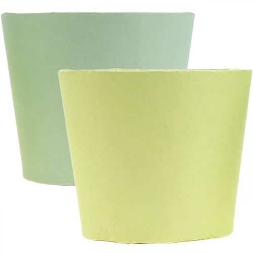 položky Papírový květináč, květináč, květináč na bylinky modrý/zelený Ø15cm V13cm 4ks