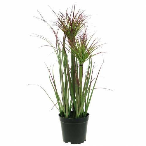 Ostřicová tráva v květináči umělá zelená, červená fialová 45cm