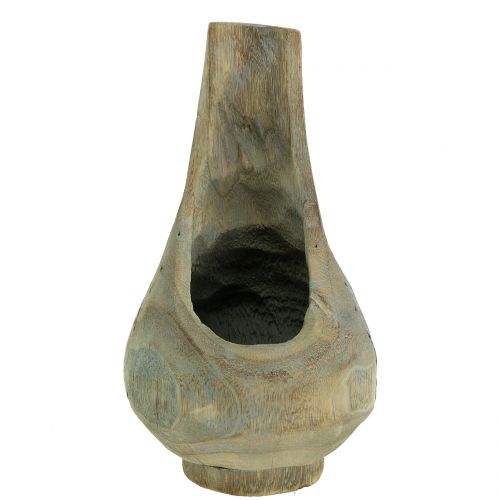 Floristik24 Květináč Paulownia wood Ø17cm H30cm