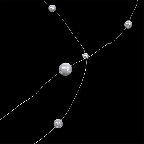 Floristik24 Perlový drát bílý 25m