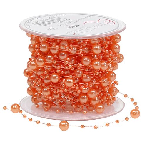 Floristik24 Perlový náhrdelník Orange 6mm 15m