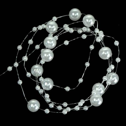 Perlový náhrdelník bílý Ø3 - 8mm L3m