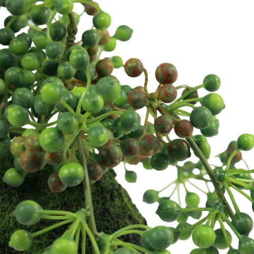 položky Šňůra z korálků umělá mechová koule umělé rostliny zelené 38cm