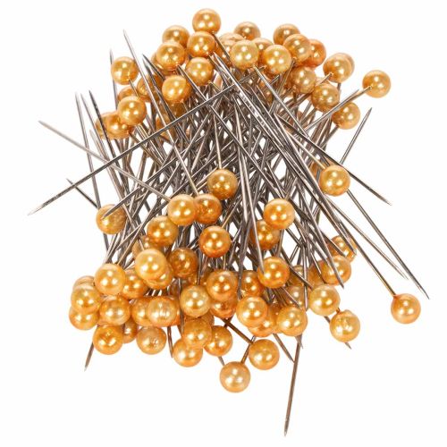 položky Jehlice s perlovou hlavou Ø6mm 65mm oranžové