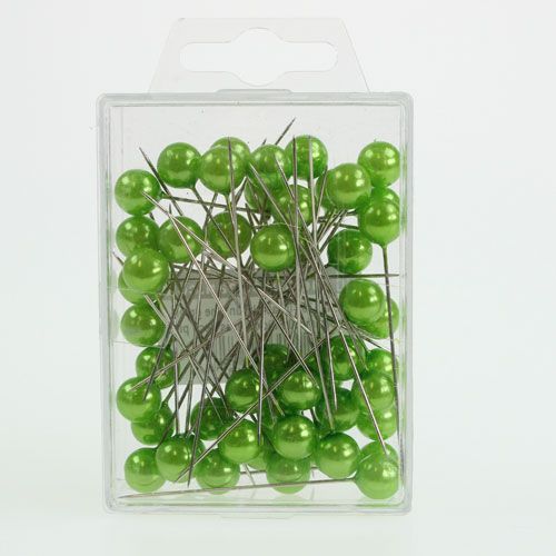 položky Špendlíky s perleťovou hlavou Apple Green Ø10mm 60mm
