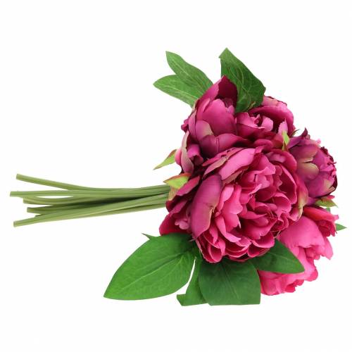 Floristik24 Umělá květinová kytice s pivoňkami purpurově fialová Ø27cm 1 kus
